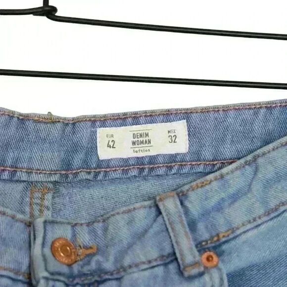 Lefties Brand Womens Denim Culottes in Light Indigo High Rise Wide Leg Size 32 - Picture 4 of 7